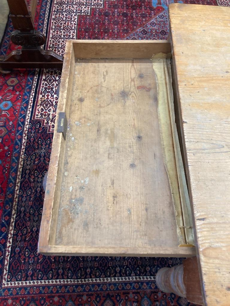 A Victorian rectangular pine kitchen table, width 182cm depth 89cm height 76cm